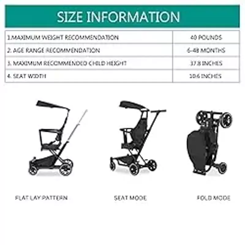 Dream On Me Drift Rider Baby Stroller with Canopy, Lightweight Umbrella Stroller with Compact Fold, Sturdy Design, 360 Degree Angle Rotation Travel Stroller, Black