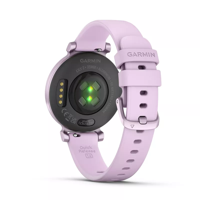 Garmin - Lily 2 Smartwatch Metallic Lilac w/ Lilac Silicone Band