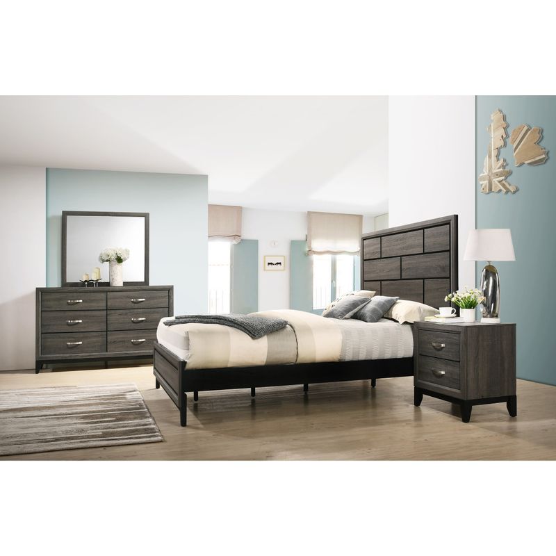 Stout Panel Bedroom Set with Bed, Dresser, Mirror, Night Stand - King