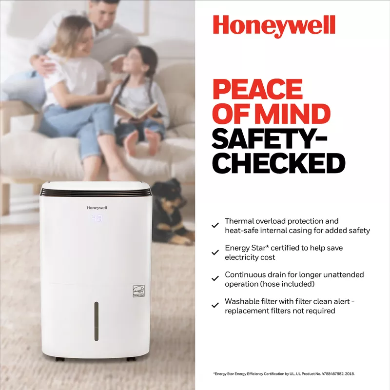 Honeywell 32 Pint Energy Star Dehumidifier with Washable Filter