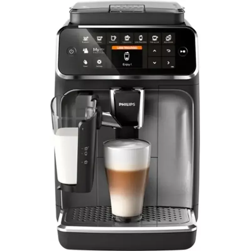 Philips 4300 Series Fully Automatic Espresso Machine with LatteGo Milk Frother, 8 Coffee Varieties - Black