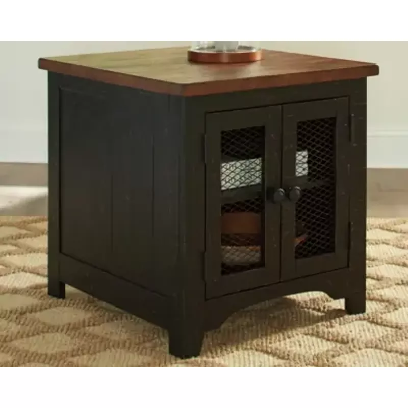 Black/Brown Valebeck Rectangular End Table