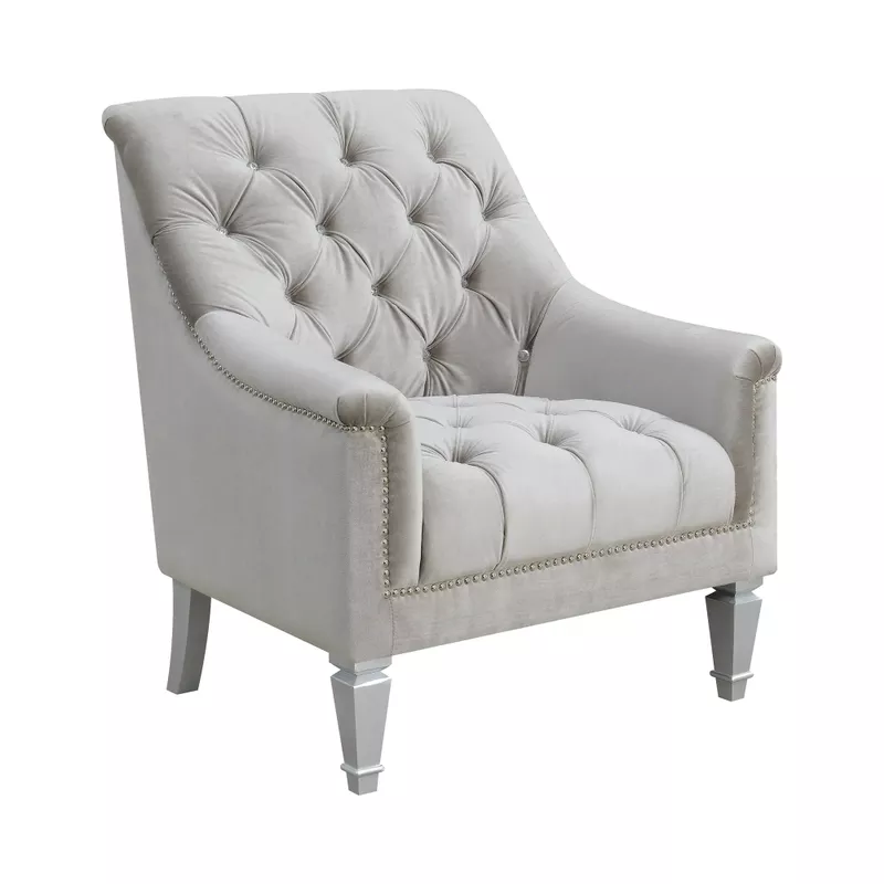 Avonlea Sloped Arm Tufted Chair Grey