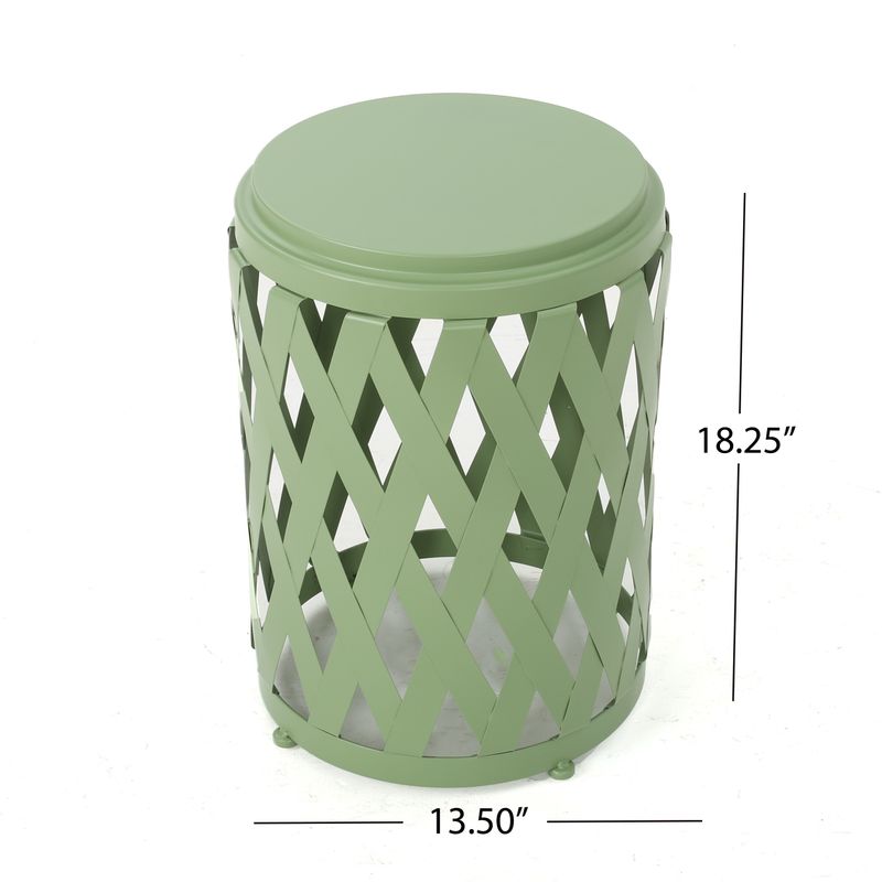 Selen Outdoor 12-inch and 14-inch Lattice Nested Side Table Set by Christopher Knight Home - Matte Teal