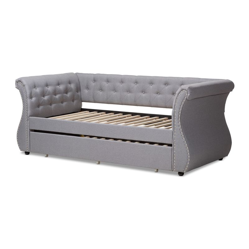 Contemporary Fabric Daybed with Trundle by Baxton Studio - Beige
