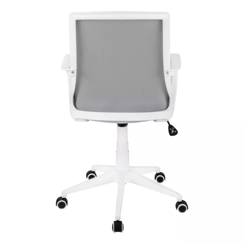 Office Chair/ Adjustable Height/ Swivel/ Ergonomic/ Armrests/ Computer Desk/ Work/ Metal/ Mesh/ White/ Grey/ Contemporary/ Modern