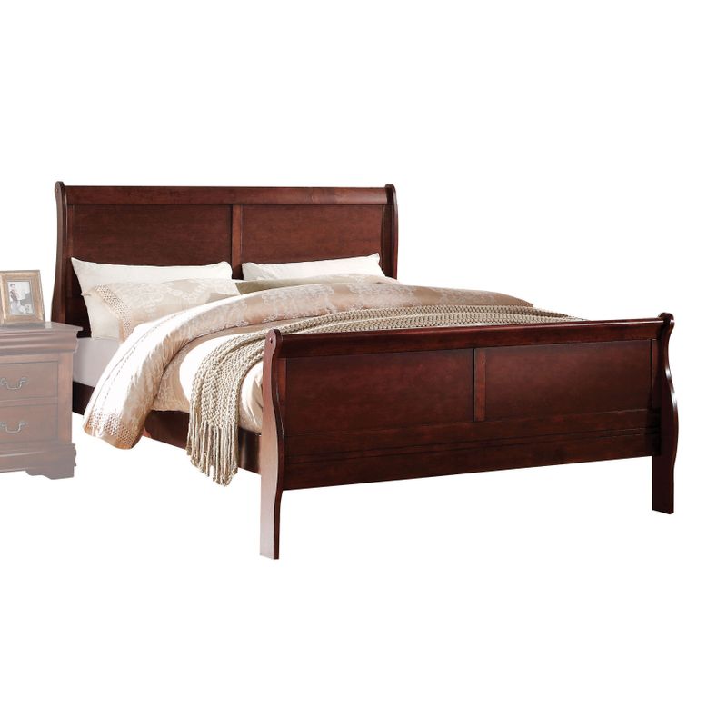 Acme Furniture Louis Philippe Cherry 4-Piece Sleigh Bedroom Set - 4-Piece Full Set