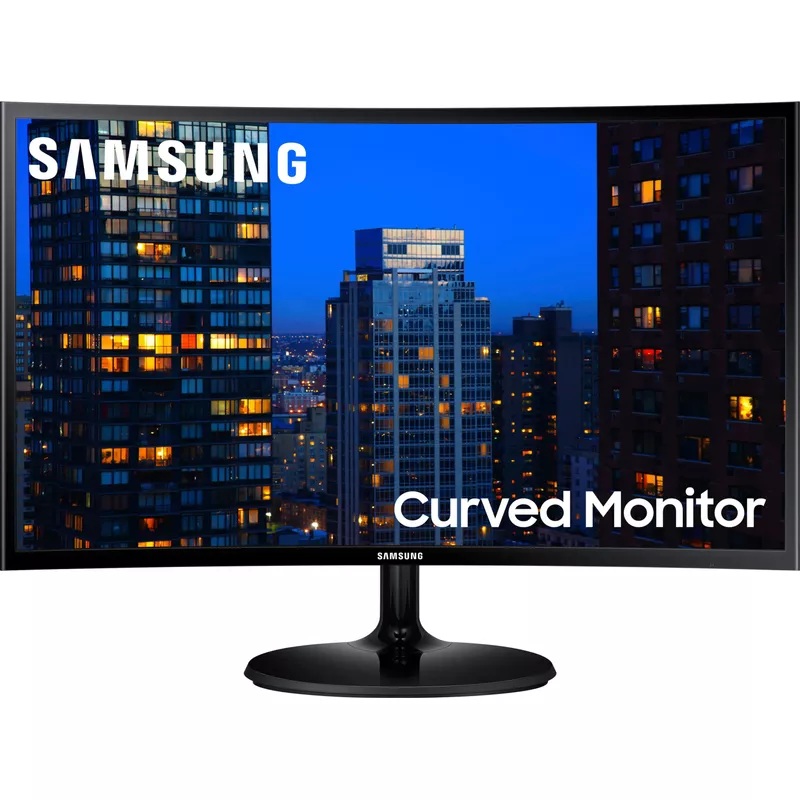 Samsung - 390C Series 24" LED Curved FHD AMD FreeSync Monitor (HDMI, VGA) - Black