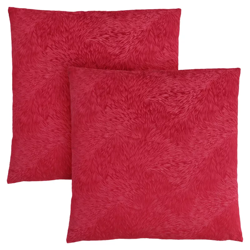 Pillows/ Set Of 2/ 18 X 18 Square/ Insert Included/ decorative Throw/ Accent/ Sofa/ Couch/ Bedroom/ Polyester/ Hypoallergenic/ Red/ Modern