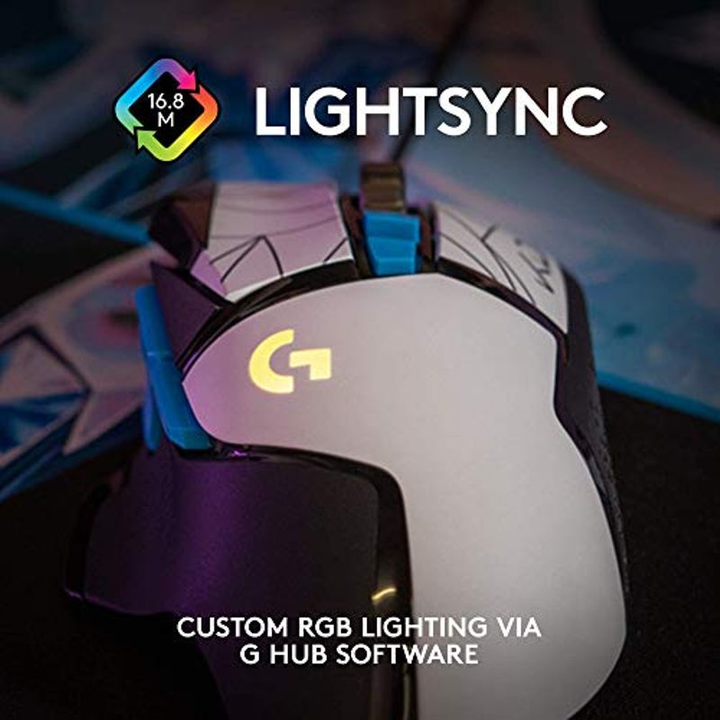 Logitech G502 Hero K/DA High Performance Gaming Mouse - Hero 25K Sensor, 16.8 Million Color LIGHTSYNC RGB, 11 Programmable Buttons,...