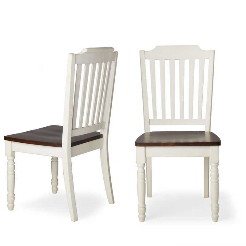 Mackenzie Country Style Two-tone Dining Chairs (Set of 2) by iNSPIRE Q Classic - Scroll Back - Antique Black Finish