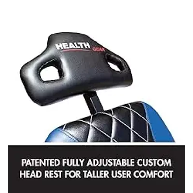 Health Gear - HGI 4400-B - Advanced Heat & Vibration Massage Inversion Table with Patented Ankle Safety & Security System - Blue/Black