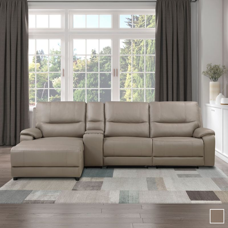 Quill 4-Piece Power Modular Reclining Sectional Sofa with Left Chaise - Taupe