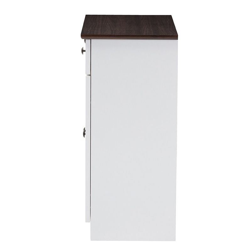 Traditional White Wood Kitchen Storage Cabinet by Baxton Studio - Buffet-White/Wenge
