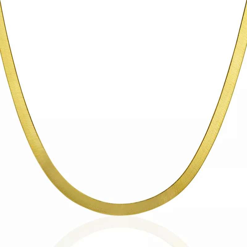 5.0mm 14k Yellow Gold Super Flex Herringbone Chain (16 Inch)