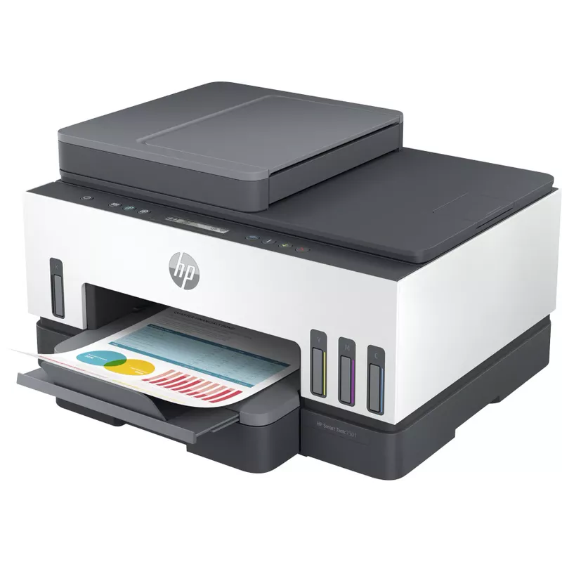 HP - Smart Tank 7301 Wireless All-In-One Supertank Inkjet Printer with up to 2 Years of Ink Included - White & Slate