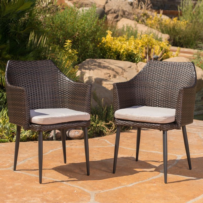 Macy Outdoor 7-Piece Wicker Lightweight Dining Set by Christopher Knight Home - Grey
