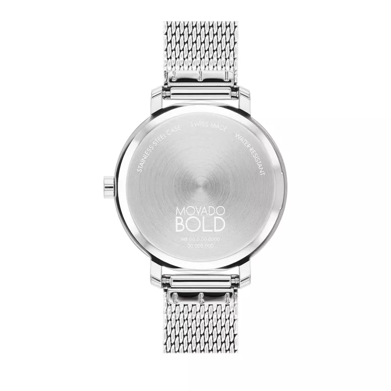 Movado - Ladies' Bold Evolution 2.0 Silver-Tone Stainless Steel Mesh Watch Silver Dial