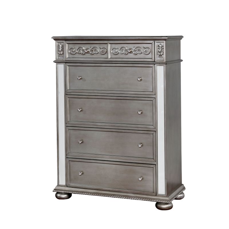 Furniture of America Joliet Traditional 5-drawer Chest - Silver