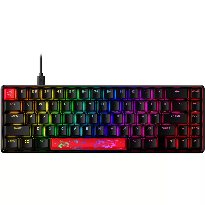 HyperX - Alloy Origins 65% Compact Wired Mechanical Red Linear Switch Gaming Keyboard with RGB Lighting - Black