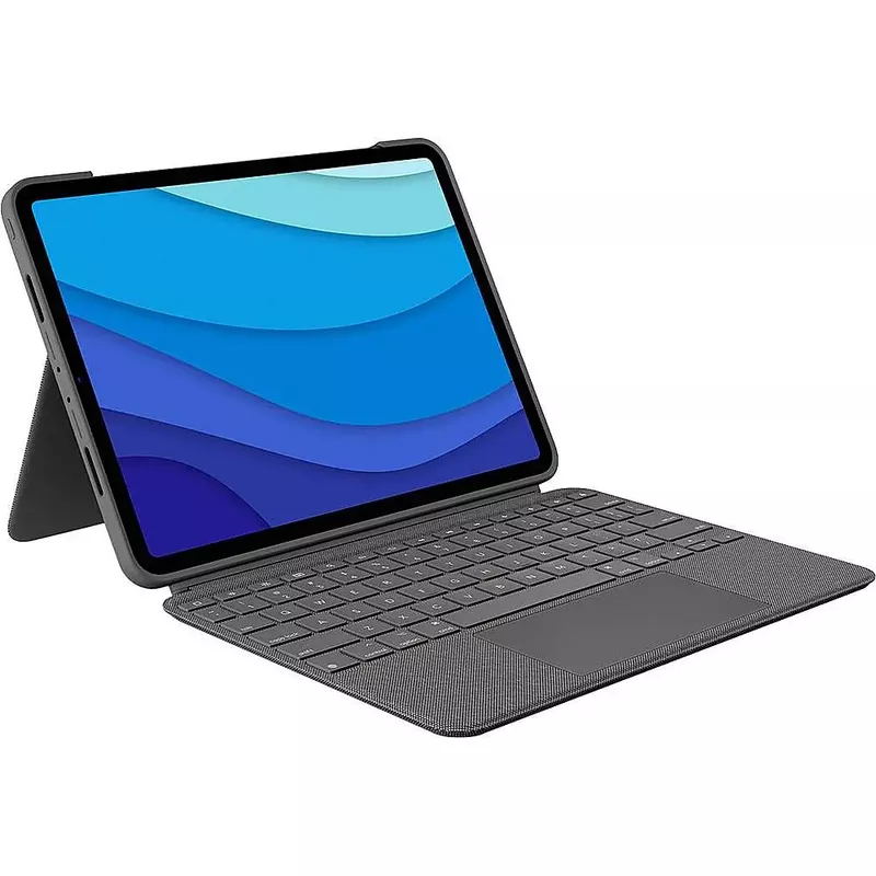 Logitech - Combo Touch iPad Pro Keyboard Folio for Apple iPad Pro 11" (1st, 2nd, 3rd & 4th Gen) with Detachable Backlit Keyboard - Oxford Gray