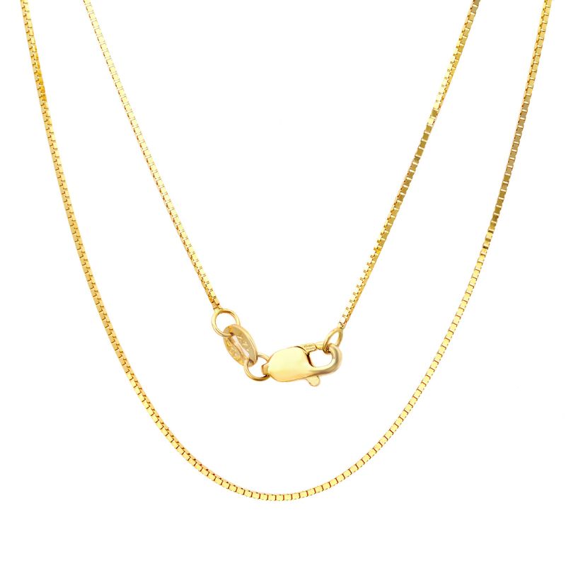 14k Yellow Gold .75 mm Box Chain Necklace (16-24 Inch) - 18 Inch