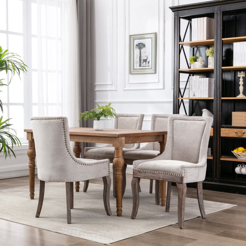 5 Pieces Dining Table Set - N/A - Beige
