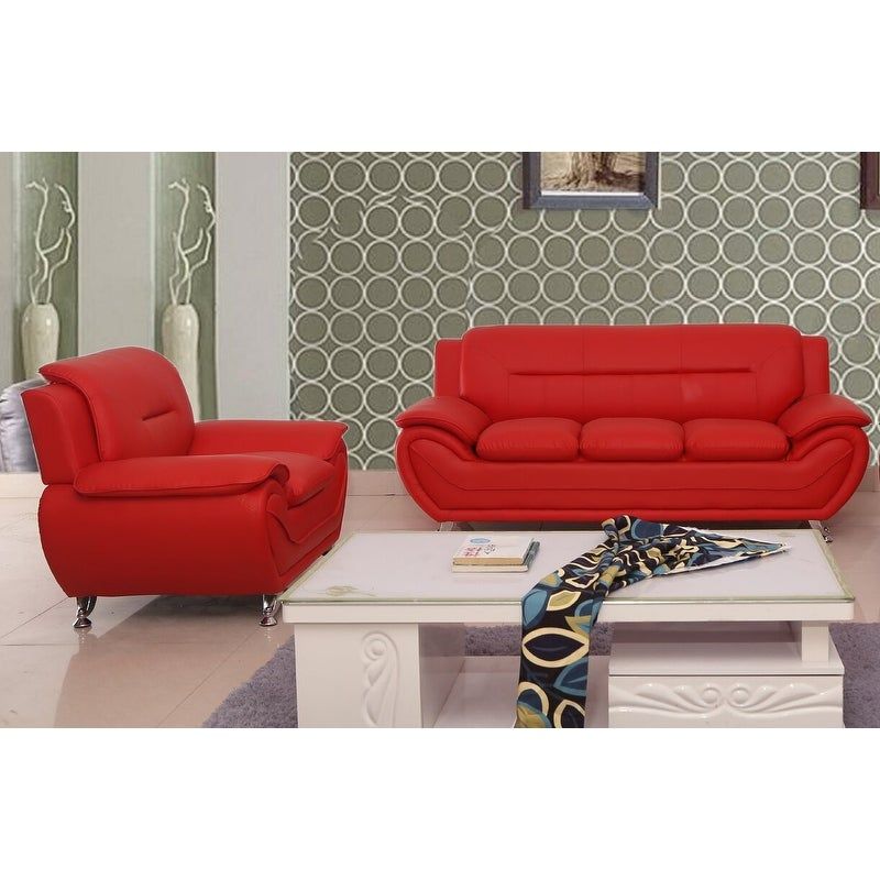 Michael Segura Modern Upholstered Sofa and Chair Living Room Set - Grey