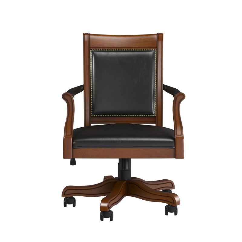 Hillsdale Kingston Wood Caster Chair, Medium Cherry - 37.75-40.75H x 25.5W x 25.25D; Seat Height:20-23H - Medium Cherry