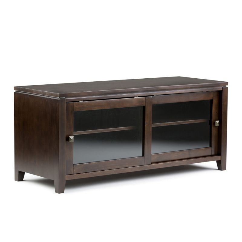 WYNDENHALL Essex SOLID WOOD 48 inch Wide Contemporary TV Media Stand For TVs up to 50 inches - 48'' x 17.5'' x 21 - Mahogany Brown