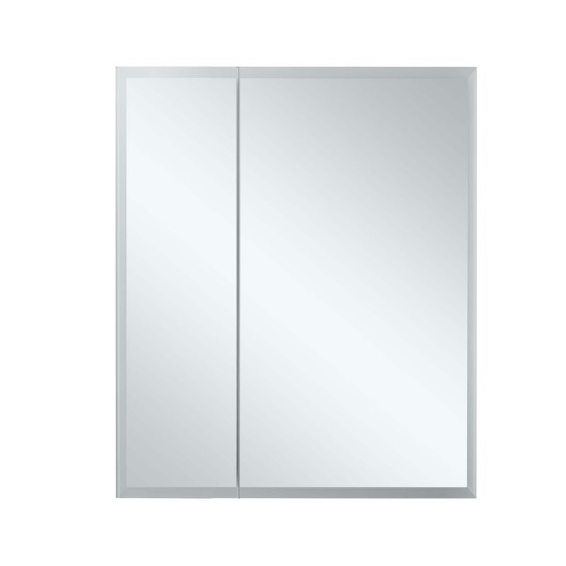 Mirrored Aluminum Bathroom Medicine Cabinet with LED lights - 24x30 - Left Hand Door