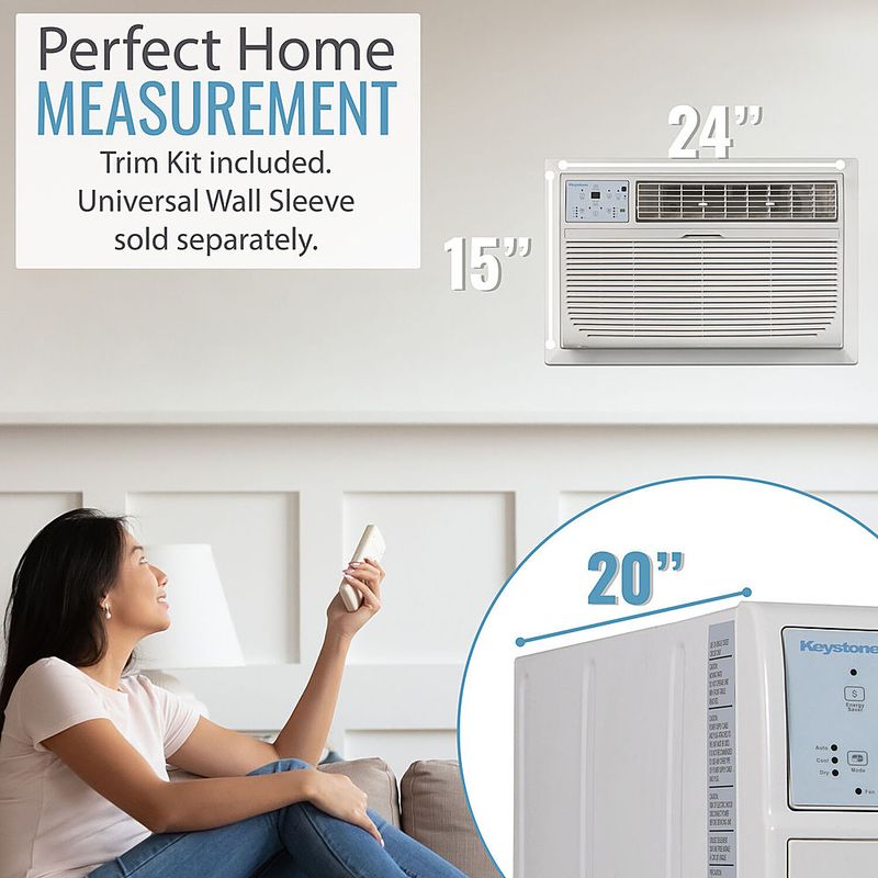 Alt View Zoom 11. Keystone - 350 Sq. Ft. Through-the-Wall Air Conditioner and 350 Sq. Ft. Heater - White