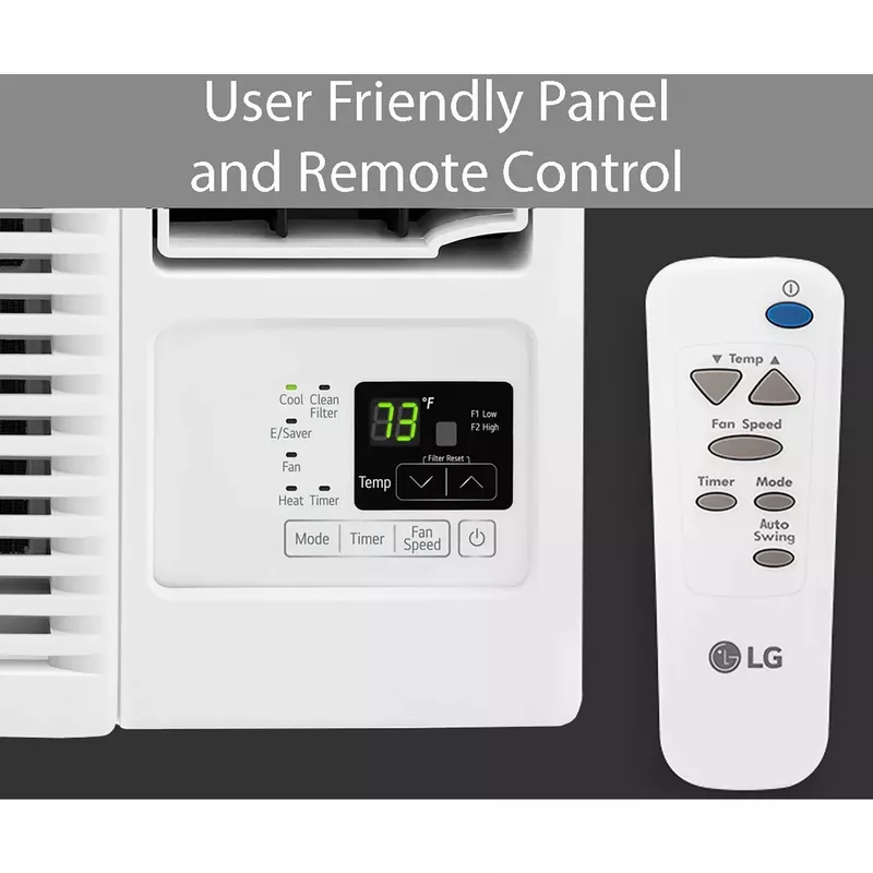 LG - 320 Sq. Ft. 8,000 BTU Smart Window Air Conditioner with 3,850 BTU Heater - White
