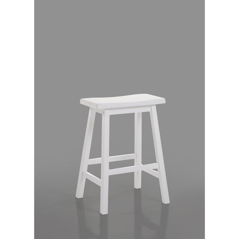 Acme Furniture White Gaucho Stool (Set of 2) - Bar Height - 29-32 in.