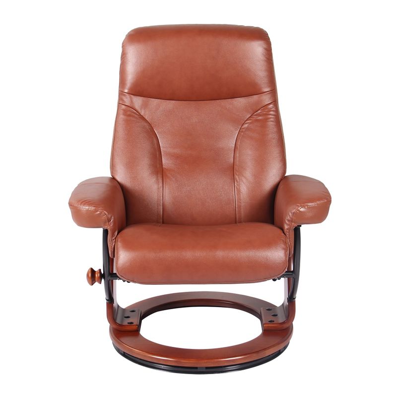 Copper Grove Orge Leather Recliner and Ottoman - Black