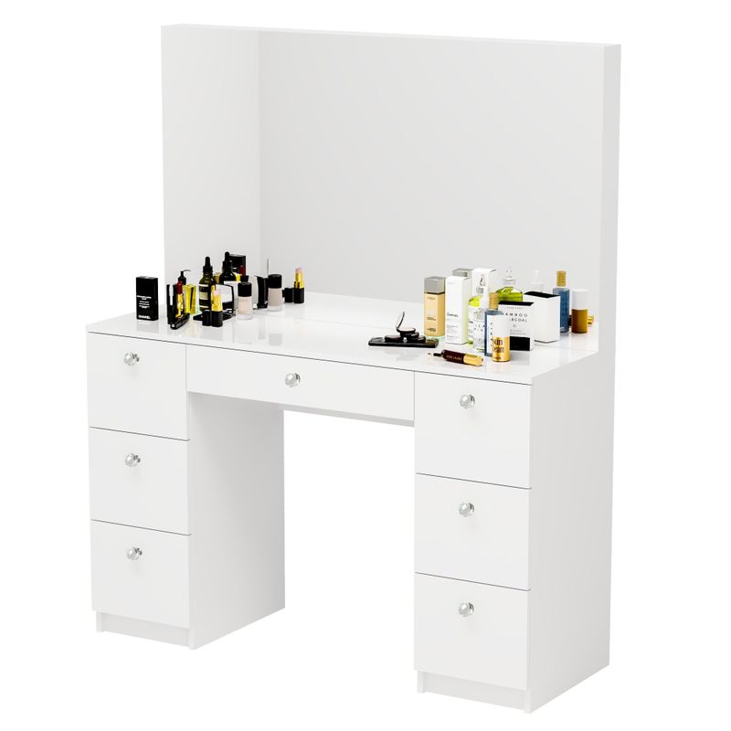 Rent to own Boahaus Artemisia Modern Vanity, 7 Drawers, Large Mirror