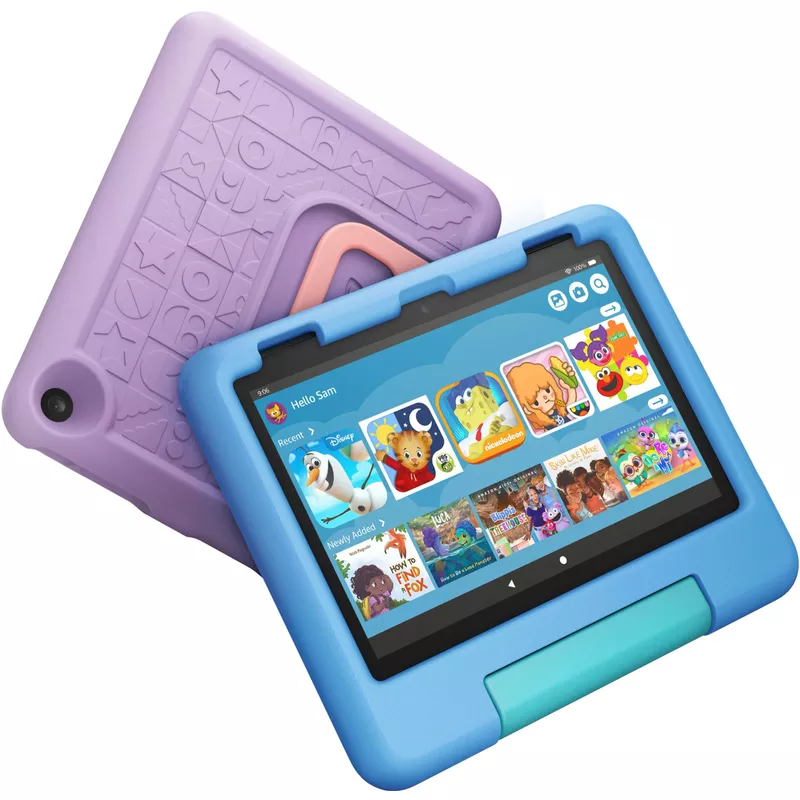 Amazon - Fire HD 8 Kids - Ages 3-7 (2022) 8" HD Tablet 32 GB with Wi-Fi - Blue