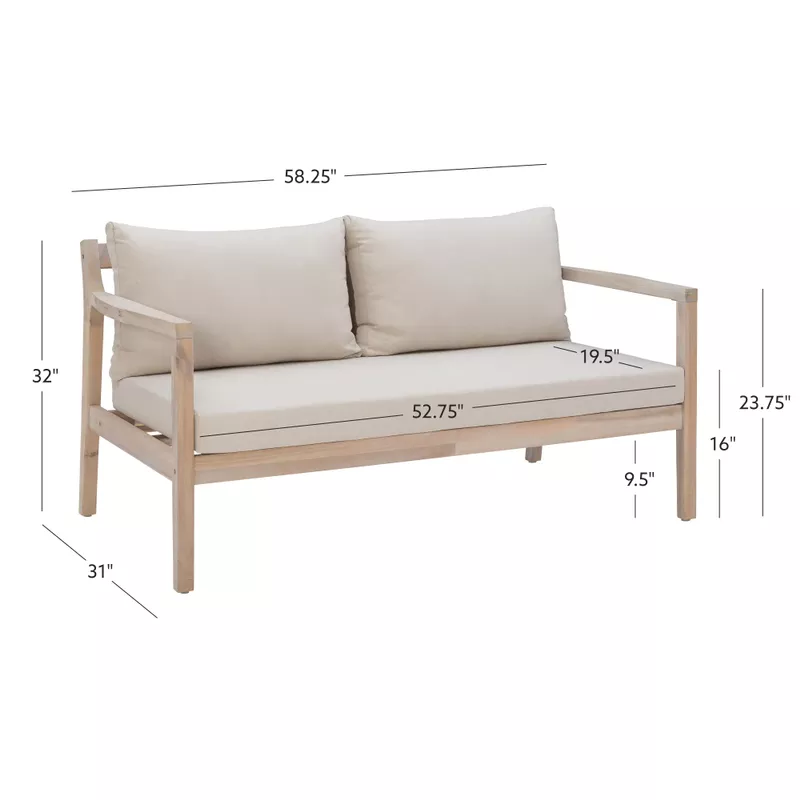 Searle 2 Seater Sofa Beige Natural