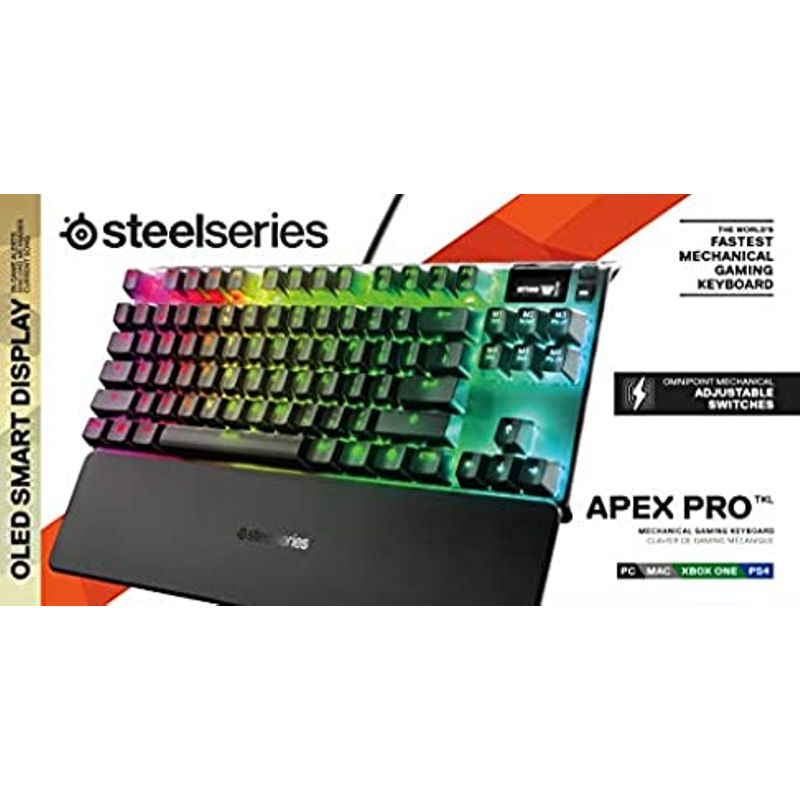 SteelSeries Apex Pro TKL Mechanical Gaming Keyboard – World’s Fastest  Mechanical Switches – OLED Smart Display – Compact Form Factor – RGB Backlit