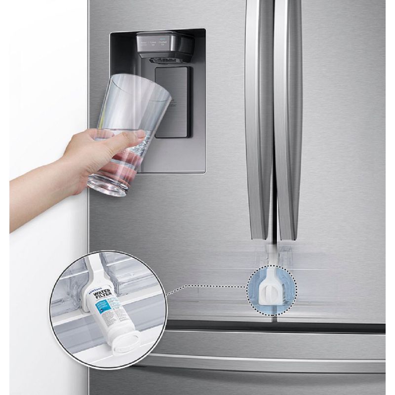 Alt View Zoom 17. Samsung - 27 cu. ft. Large Capacity 3-Door French Door Refrigerator with External Water & Ice Dispenser - Stainless steel