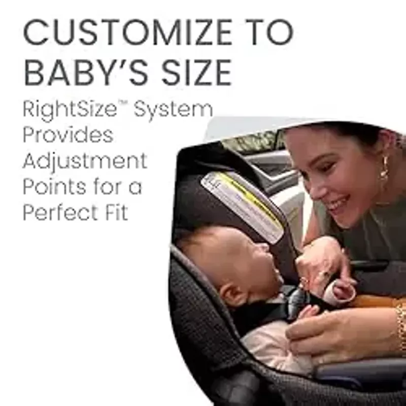 Britax Willow SC Infant Car Seat, Rear Facing Car Seat with Alpine Base, ClickTight Technology, RightSize System, Pindot Onyx