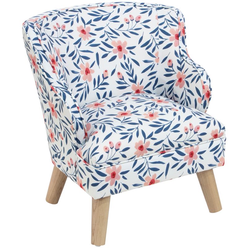 Skyline Furniture Kids Modern Chair in Fiona Floral Porcelain Blush - Pink