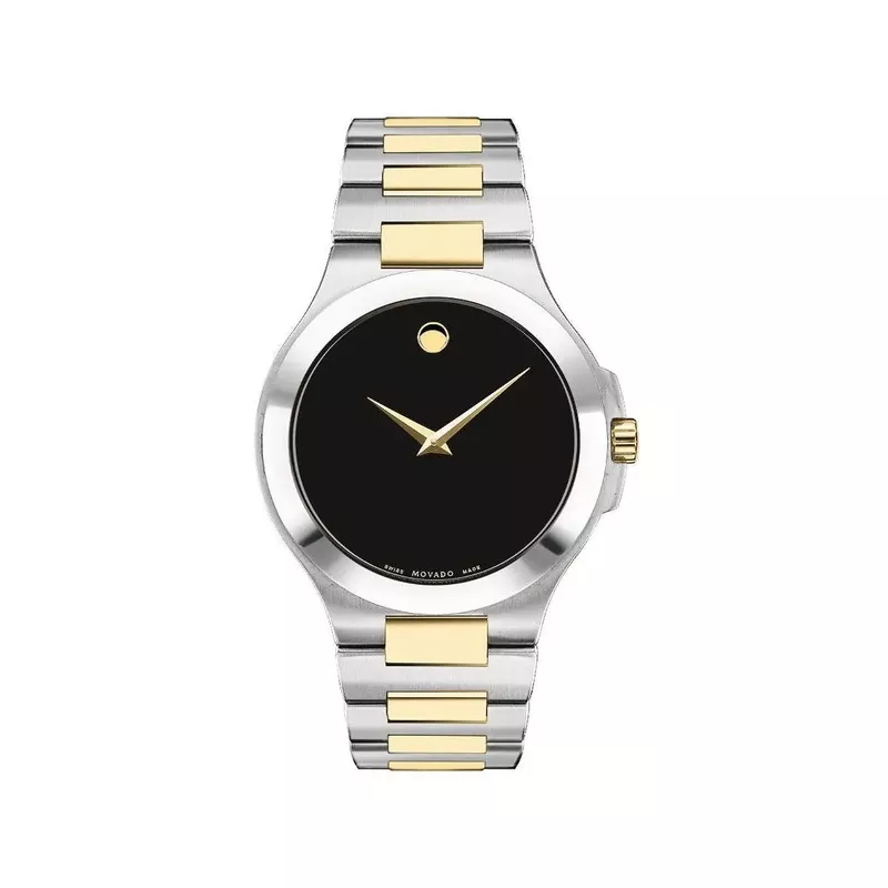 Movado - Mens Corporate Exclusive Two-Tone Stainless Steel Watch Black Dial