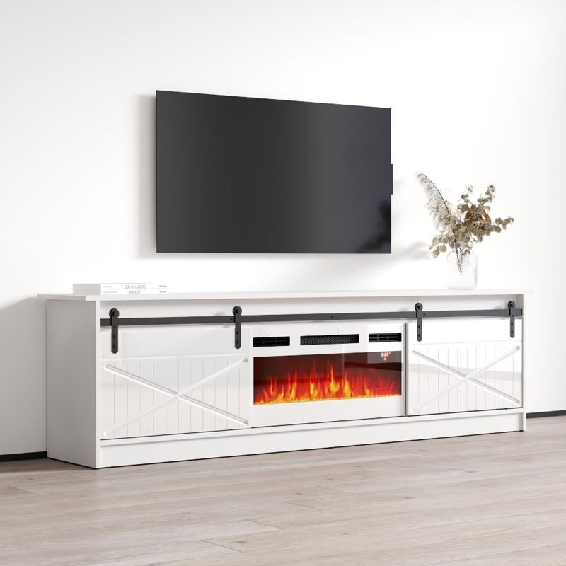 Granero WH-EF Electric Fireplace 79" TV Stand - Black