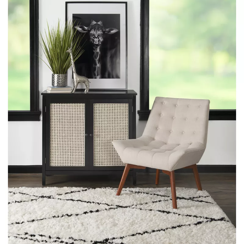 Yosida Accent Chair Tufted Linen
