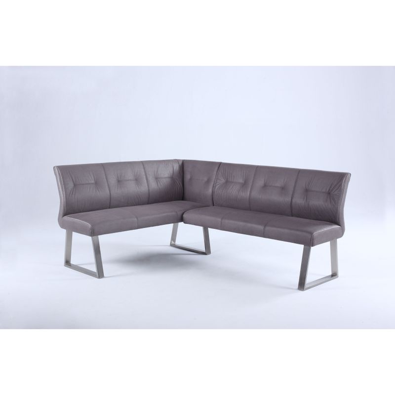 Somette Contemporary Tufted-Back Reversible Nook - Single - Grey - Dining Height