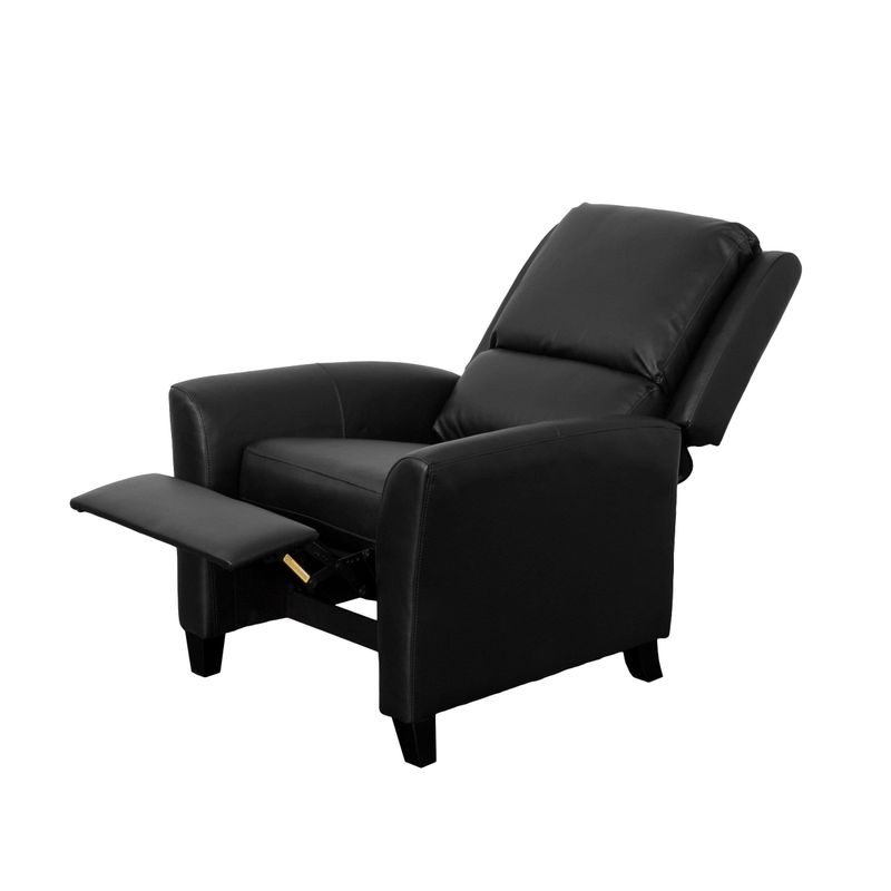 Copper Grove Supetar Bonded Leather Reclining Armchair - Black