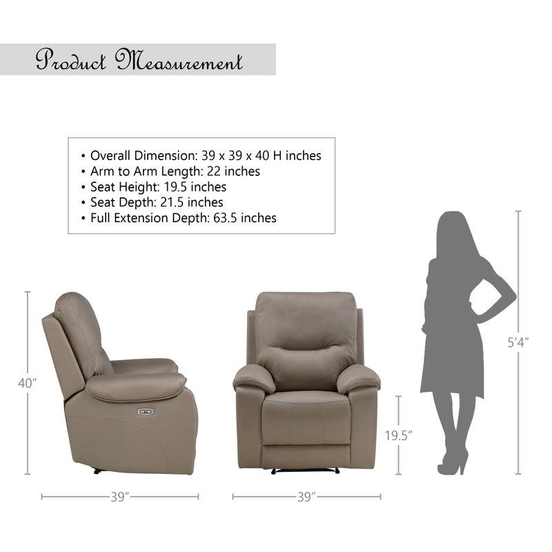 Quill Power Reclining Chair - Taupe