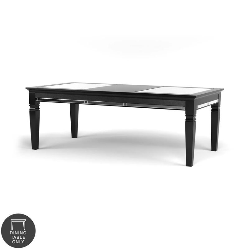 Silver Orchid Amann Contemporary 84-inch Black Dining Table - Black/Silver