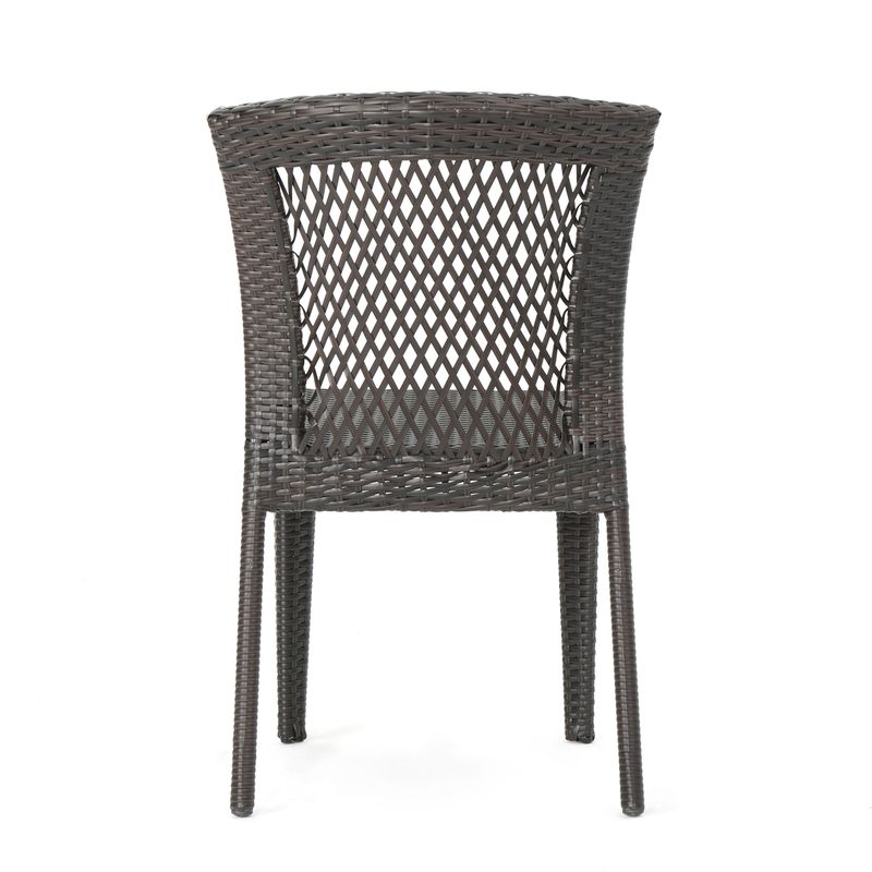 Ashton Outdoor 3-Piece Wicker Stacking Chair Chat Set by Christopher Knight Home - Multibrown